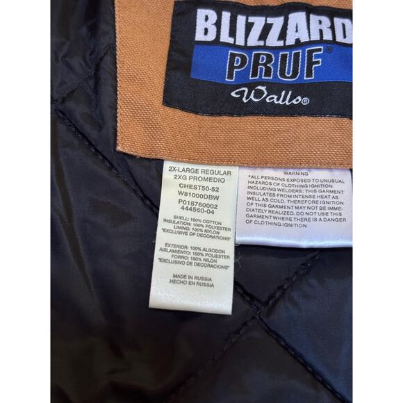 Walls Blizzard Pruf Mens Canvas Work Chore Hunting Vest Tan Full Zip Size 2XL - Picture 7 of 12